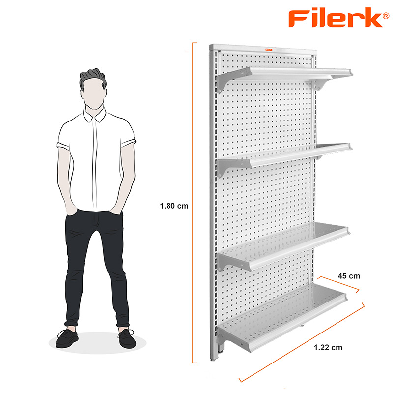 Download Góndola Cabecera de 4 Charolas | Filerk | Lockers Metálicos | Estantes Industriales