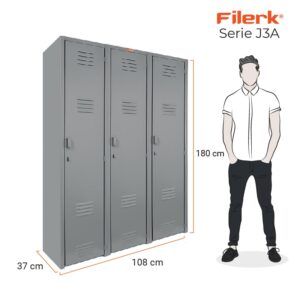 lockers metalicos en tandem 3 puertas