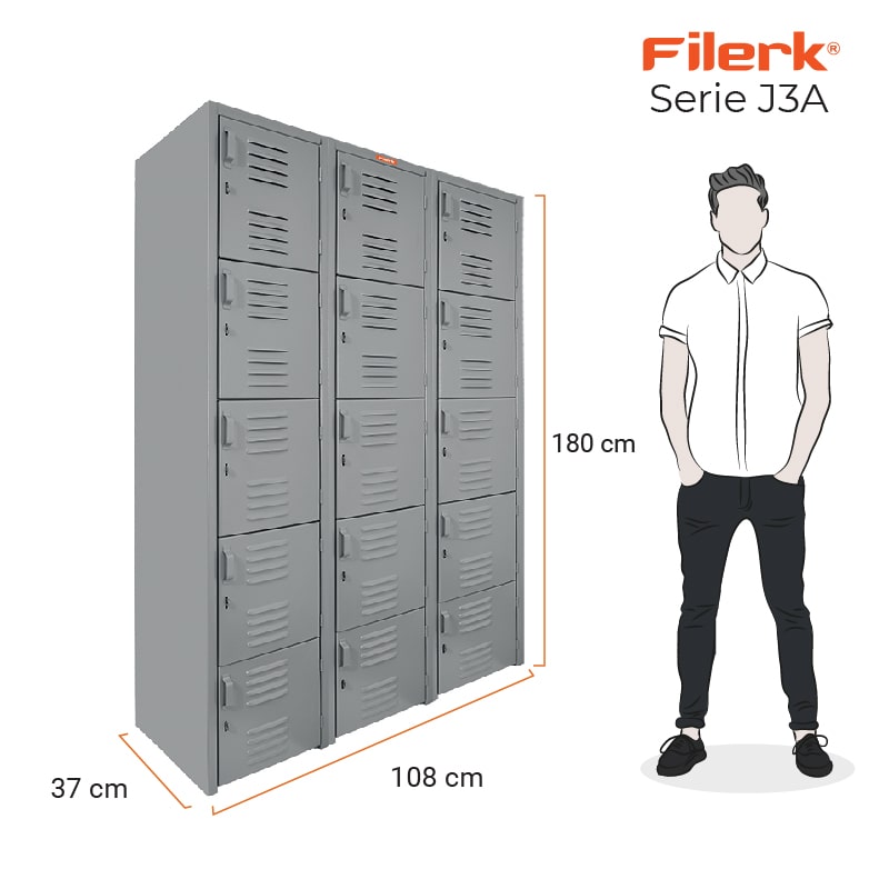lockers metalicos en tandem 15 puertas