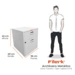 Archivero Metálico Marca Filerk 1 Gaveta y 1 Cajon Lapicero (1+1) Blanco